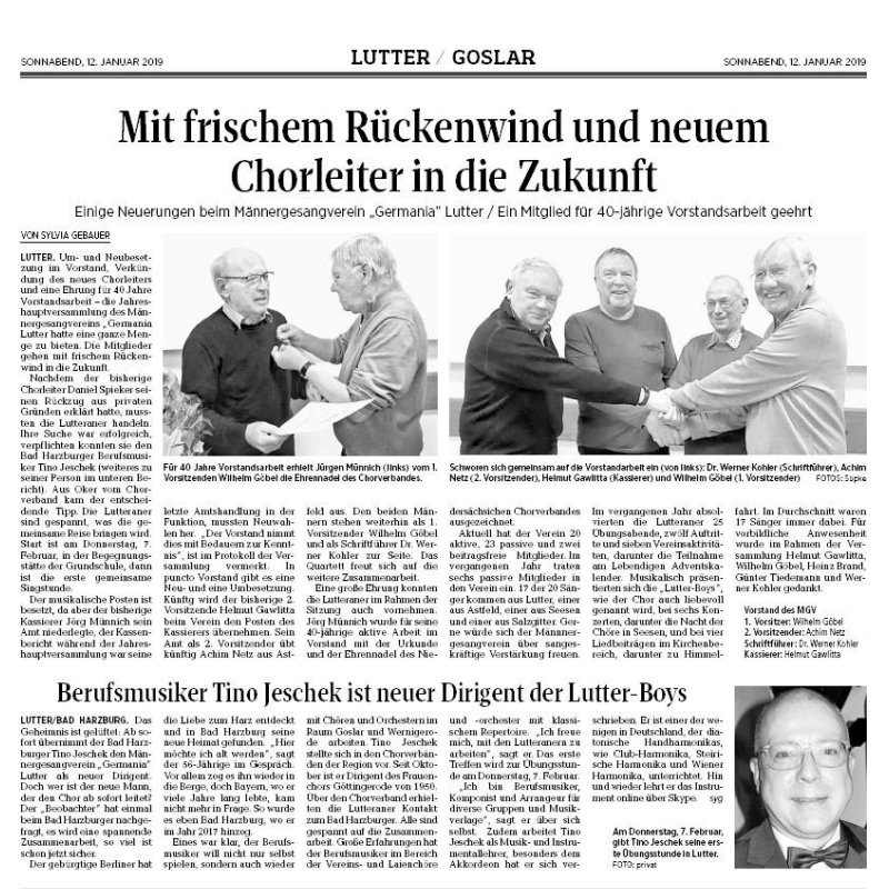 Suche Chorleiter Dirigent Tino Jeschek